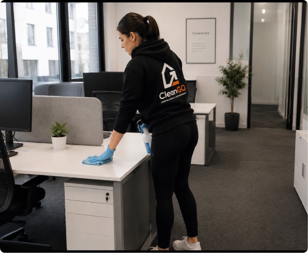 CleanGo cleaning a workspace