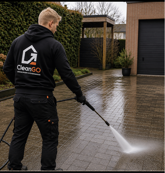 CleanGo pressure washing a patio